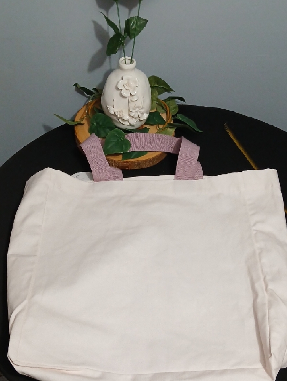 New! Coffee & Books Canvas Tote Bag in Light Pink NWT - Picture 8 of 10